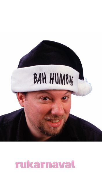 Черная шапка Санты Bah Humbug