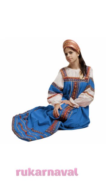 Русский костюм Забавы синий